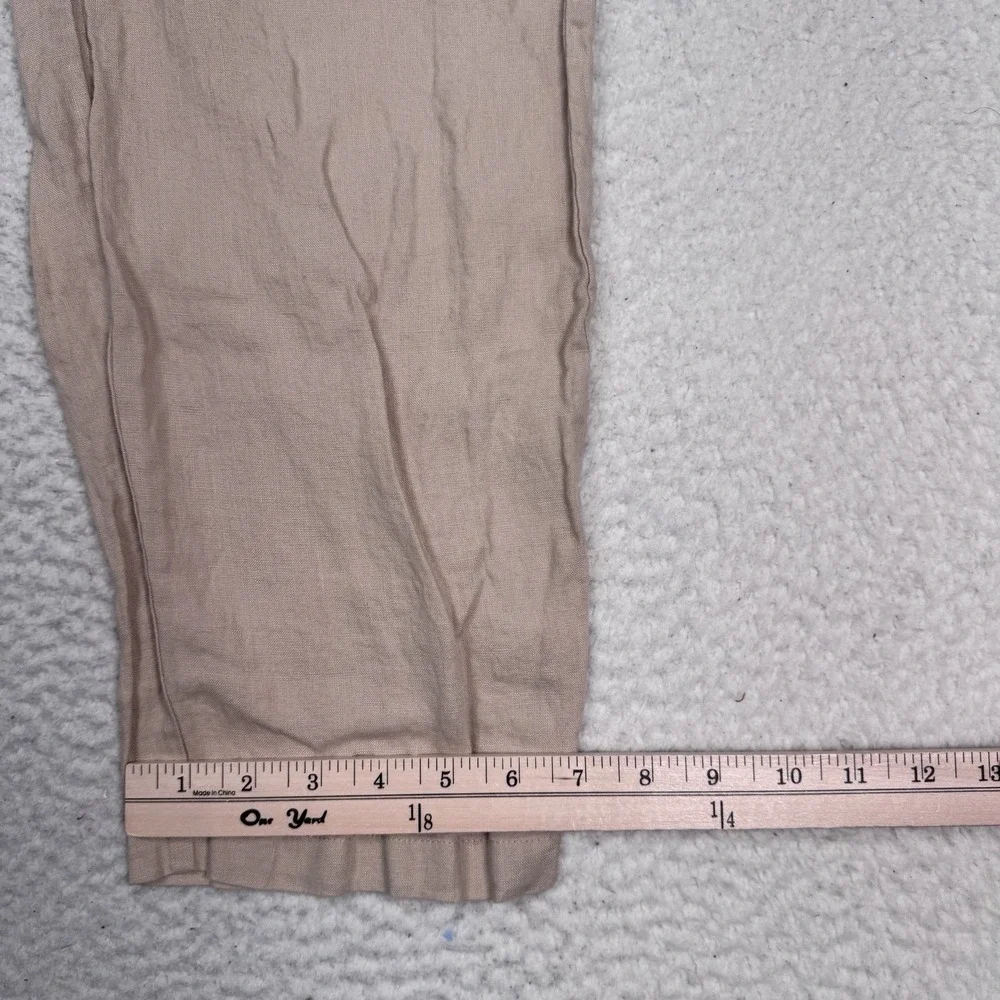 Quince 100% European Linen Pants Driftwood Beige Sz XS Elastic Waist 25